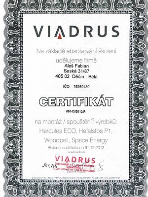 Osvědčení - Viadrus